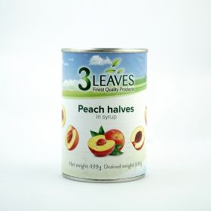 Picture of 3 LEAVES PEACH HALVES 420GR